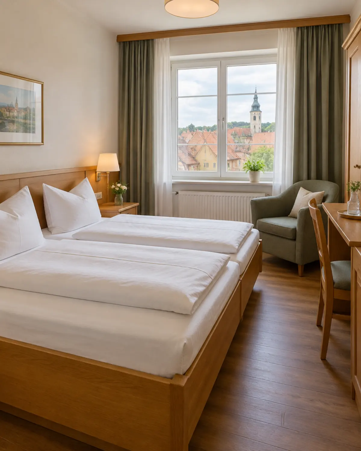 Ruhiges Doppelzimmer mit Blick über die Altstadt