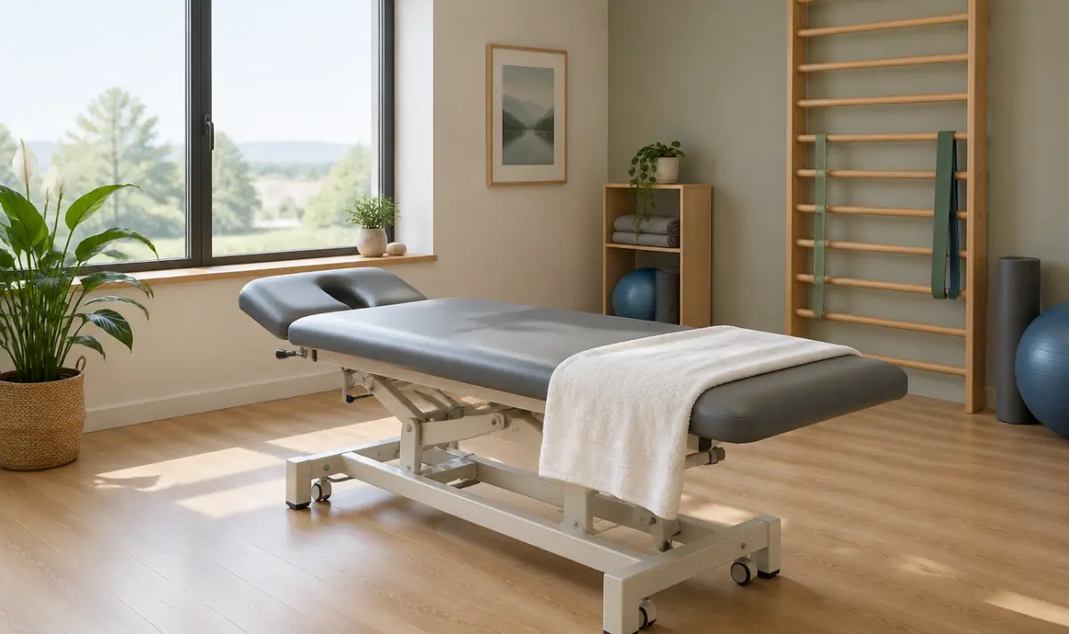 Heller Behandlungsraum einer Physiotherapie-Praxis