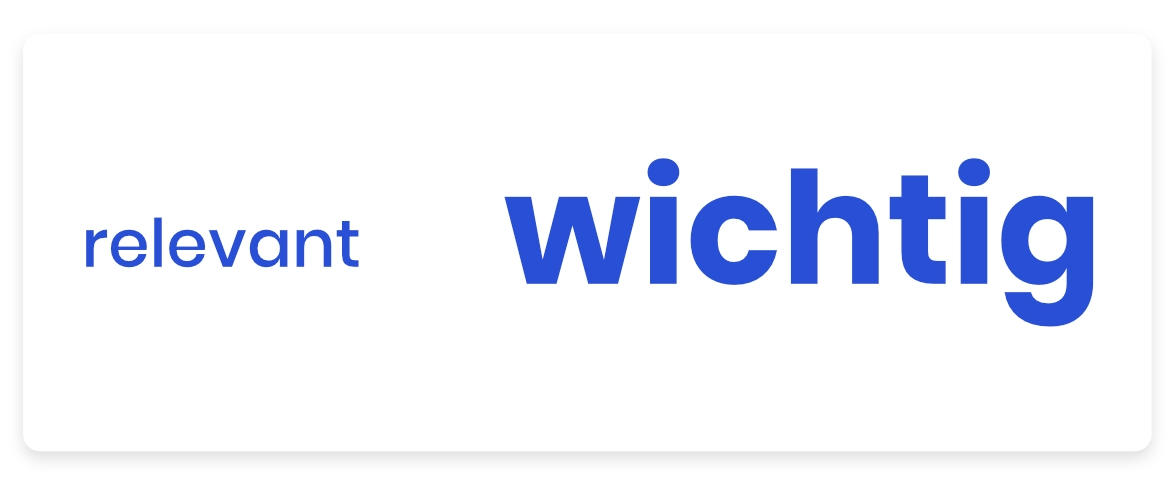 Darstellung typografischer Hierarchie mit klarer Abstufung von Headline, Subline und Fließtext
