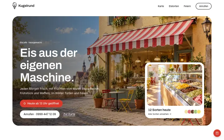 Beispielseite Eiscafé