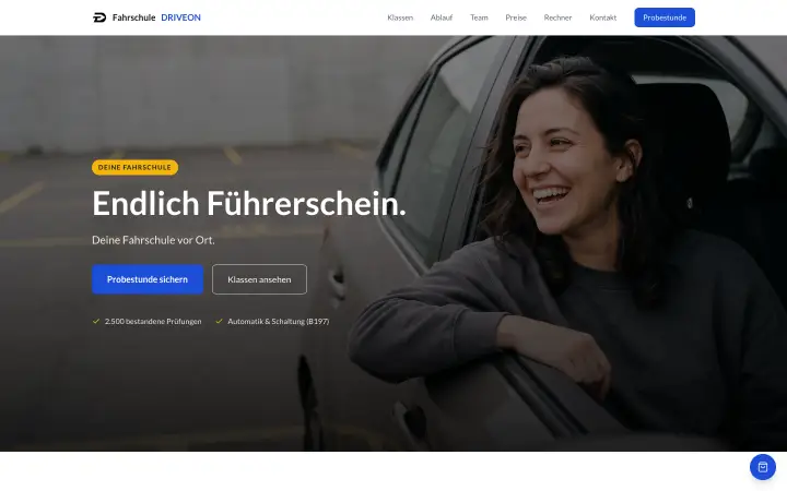 Beispielseite Fahrschule